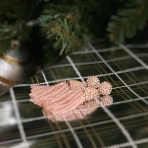BaubleBar Pale Pink Beaded Tassel Earrings
